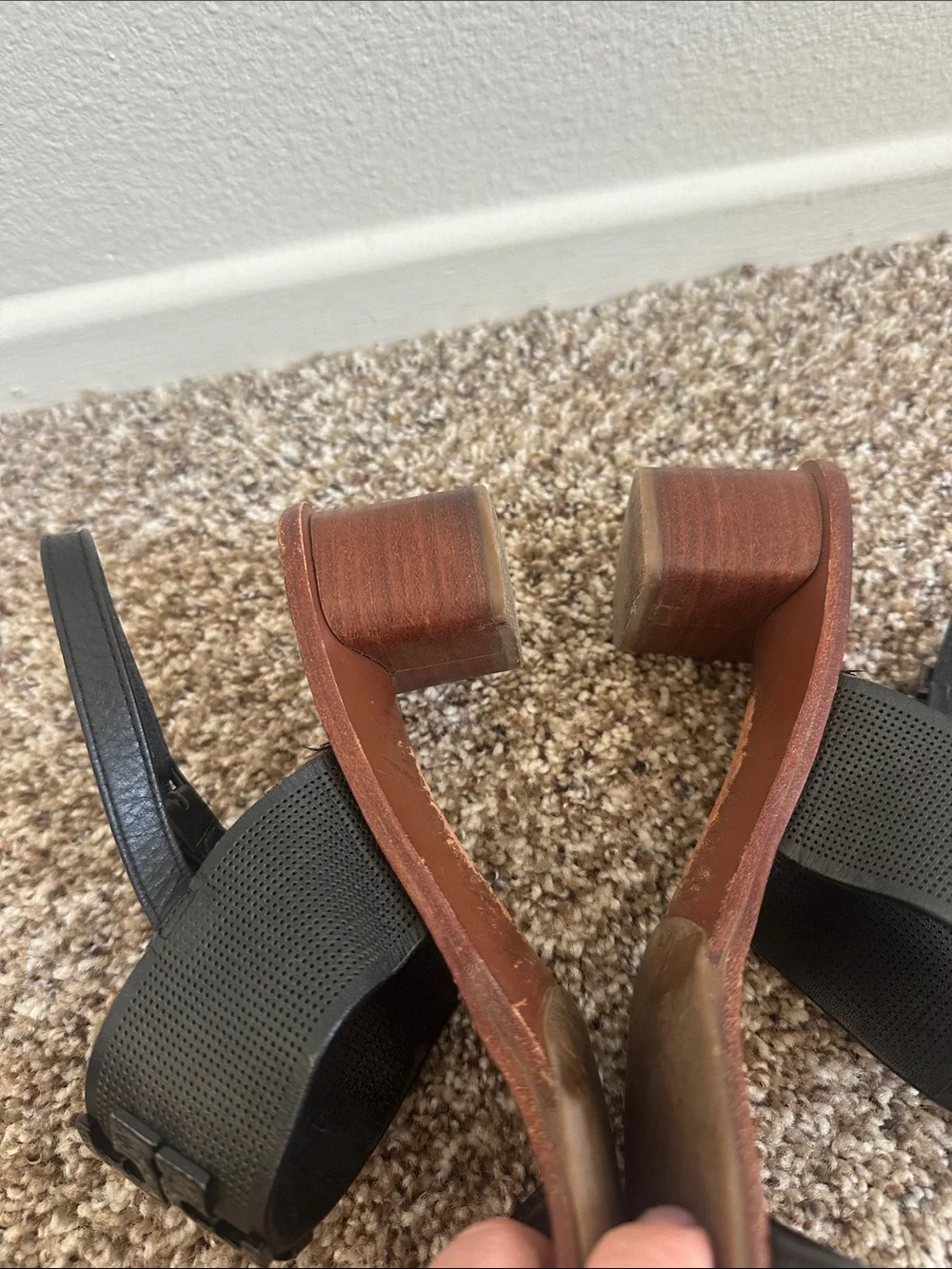Tory Burch Leather Black Sandal Women's Black Leather Slingback Sandals